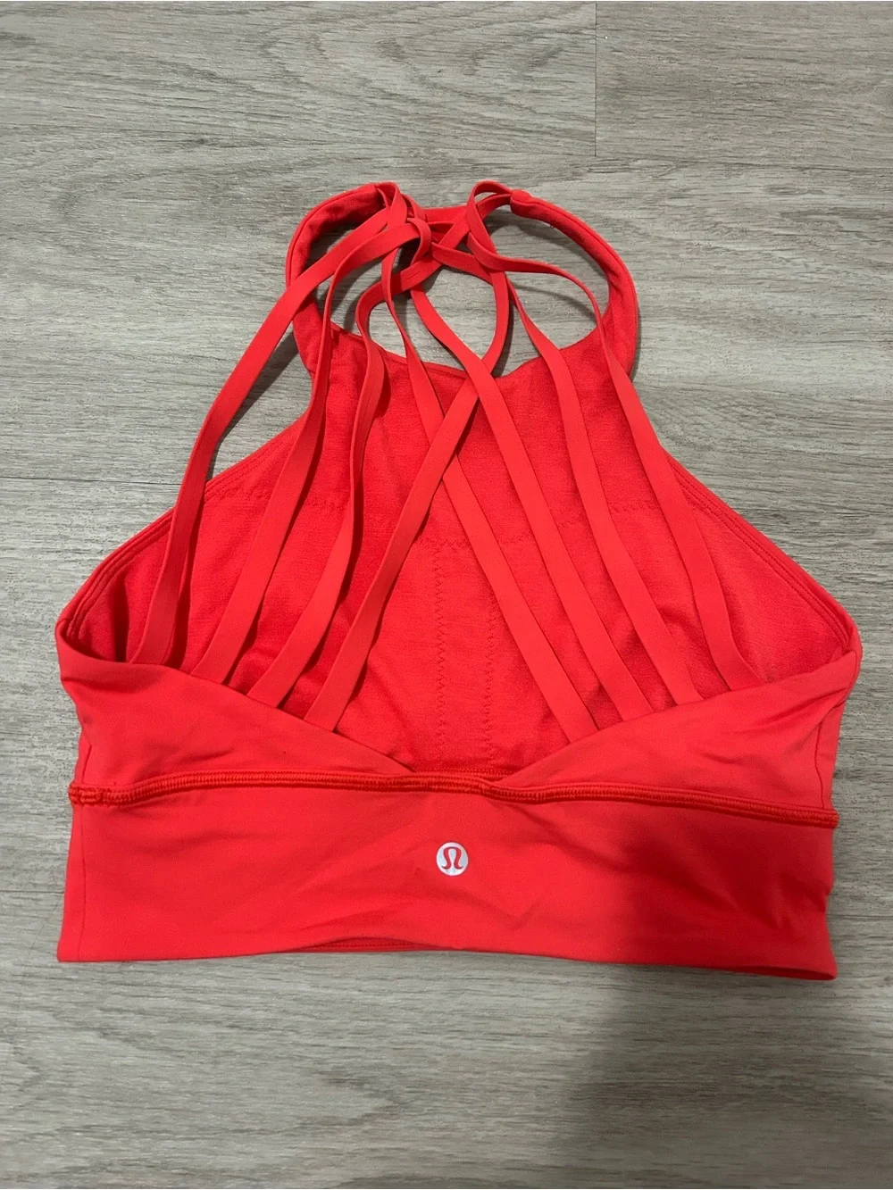 Lululemon women’s coral red free to be moved high neck sports bra size 6
